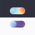 Vector Day and Night mode signs with sun and moon colorful illustrations Royalty Free Stock Photo